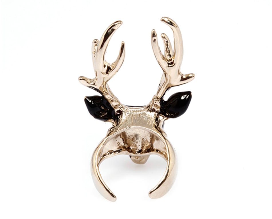 eManco men's rings black ladies enamel rings for women white color animals deer cuff rings jewellry Christmas gift eManco men's rings black ladies enamel rings for women white color animals deer cuff rings jewellry Christmas gift