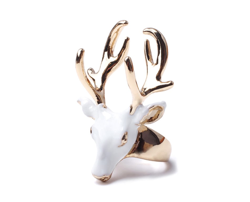 eManco men's rings black ladies enamel rings for women white color animals deer cuff rings jewellry Christmas gift eManco men's rings black ladies enamel rings for women white color animals deer cuff rings jewellry Christmas gift
